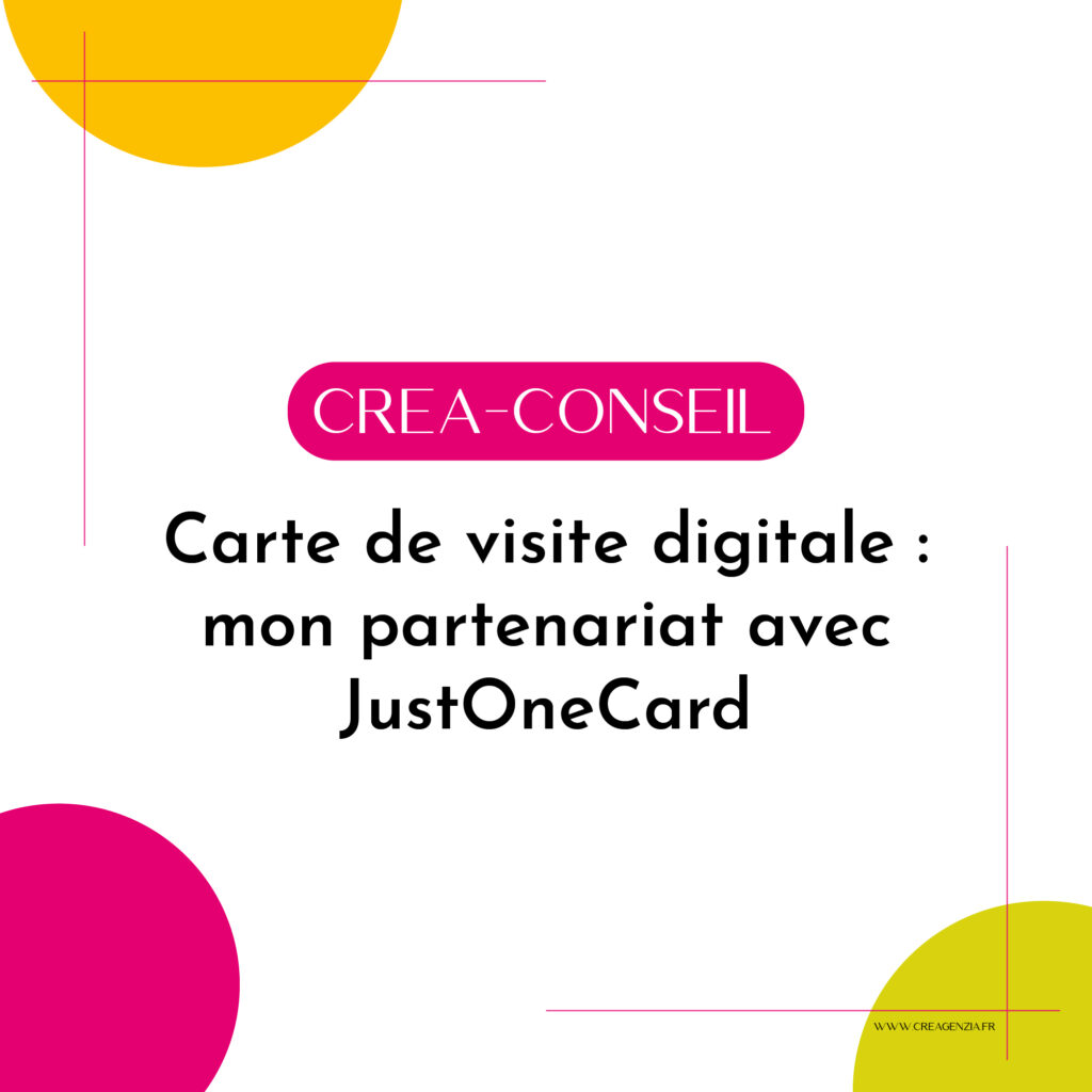 Creagenzia, agence création de site écoresponsable à Mérignac - Titre blog Crea conseil JustOneCard